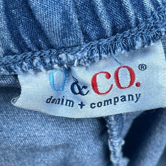 Elastic Waist Pull-On Blue Denim Pants With Pockets Womens MP a1324 - Picture 7 of 9